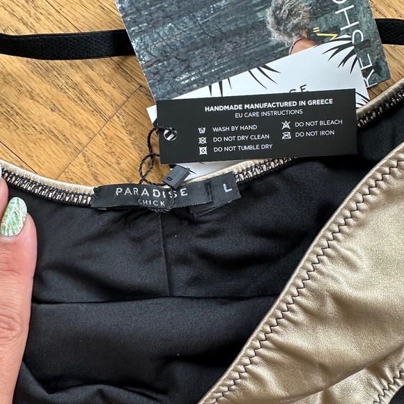 NWT Pole Active - Paradise Chick Polewear bikini gold booty short - Picture 2 of 3